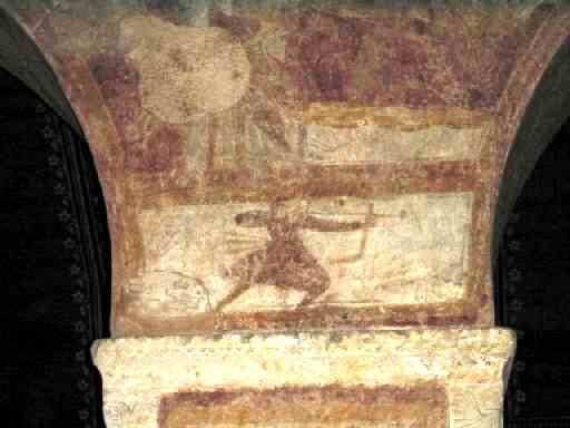 Mur nord de la nef: chasseur et son arc
