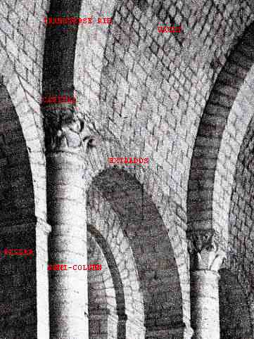 PILIER - DEMI-COLONNE - CHAPITEAU - ARC DOUBLEAU EXTRADOS - VOÛTE