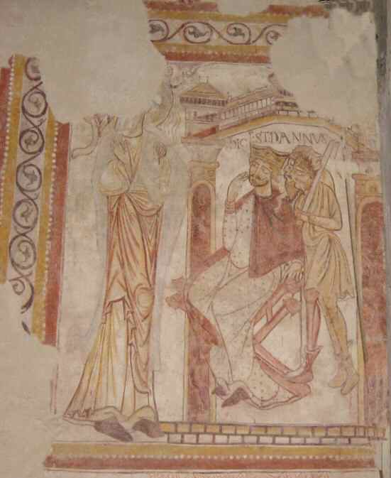 Saint-Christophe devant le roi Dannus ou plus exactement Dagus ou Dagnus, bien que l'inscription soit "hic EST DANNUS".