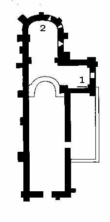 Plan de l'église et emplacements des peintures murales