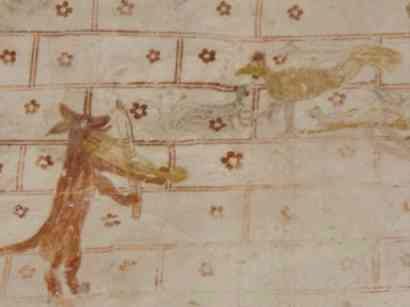 Renart jouant de la viole pour attirer les poules (inspiré par le Roman de Renart