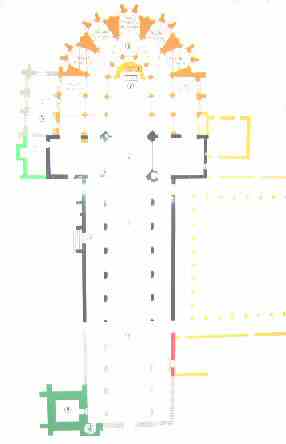 Plan au sol de l'église abbatiale