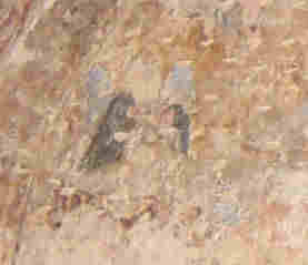 A gauche: ange: détail de la peinture murale