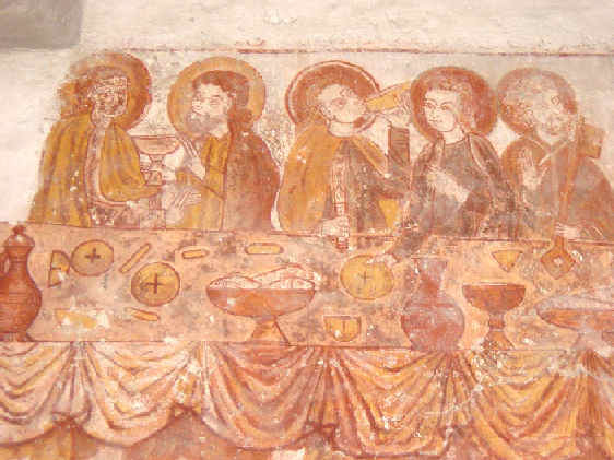 La Cène (partie gauche: à droite du Christ)
