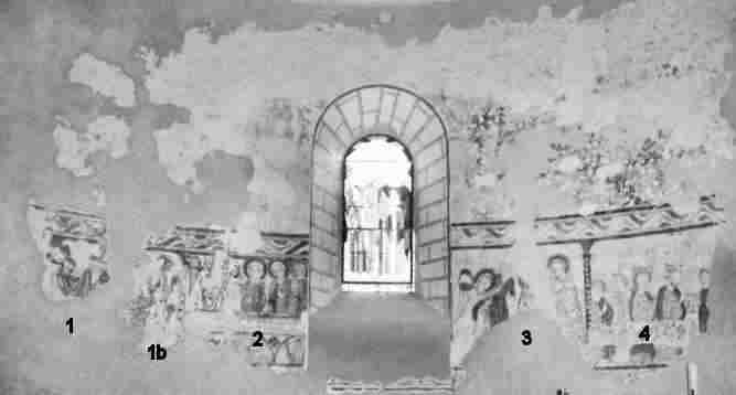 1. Descente de Croix1b. Descente de Croix et arbre 2. Les Saintes femmes au tombeau 3. Le baptème du Christ4. Le Festin d'Hérode