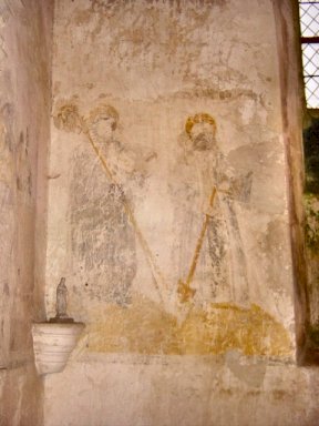 Saint Avertin et Saint Fiacre, patron des jardiniers, avec sa bêche
